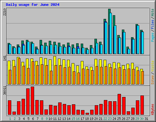 Daily usage for June 2024