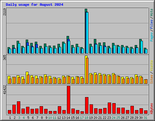 Daily usage for August 2024