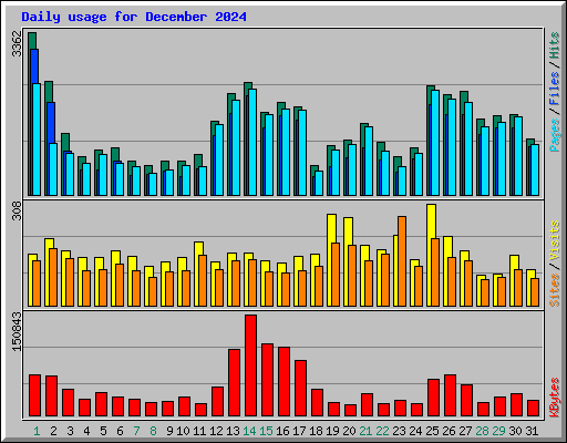 Daily usage for December 2024