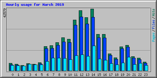 Hourly usage for March 2019